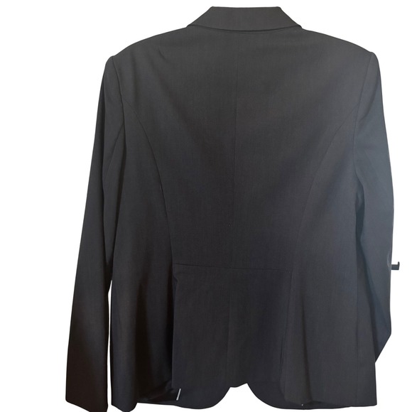 Liz Claiborne Women's Career Blazer 12 EUC Dark‎ Gray Single Button Suit Jacket - Picture 2 of 5